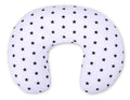 Breastfeeding Pillow Nursing Croissant Pillow, removable, Hands-Free Feeding - Black stars