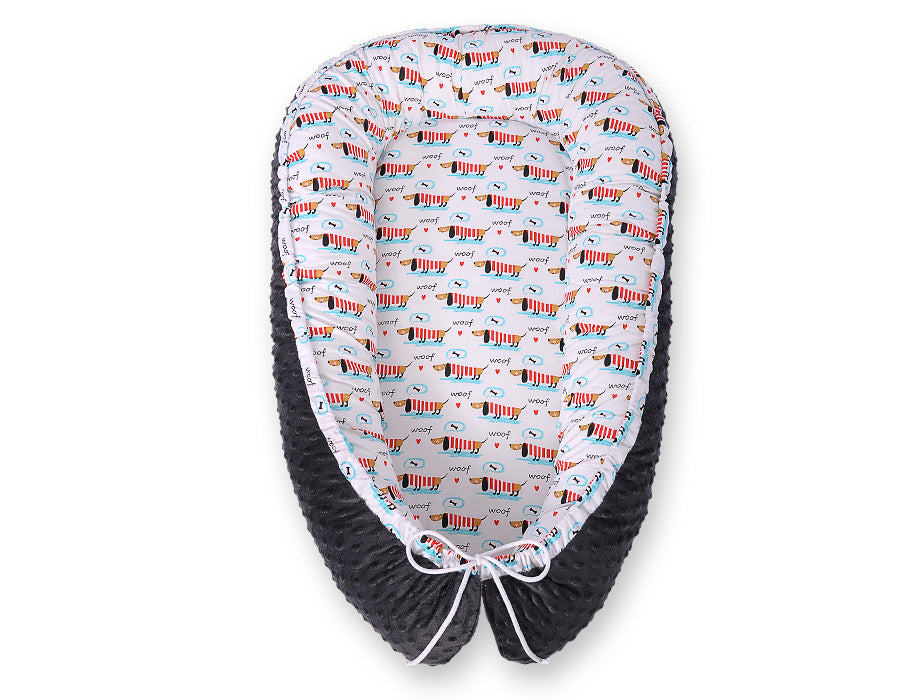Baby nest double-sided Premium Cocoon for infants BOBONO minky- doggies