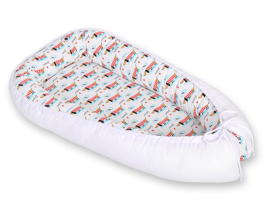 Baby nest double-sided Premium Cocoon for infants BOBONO- doggies