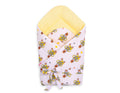 Double-sided baby nest with bow - yellow zebra