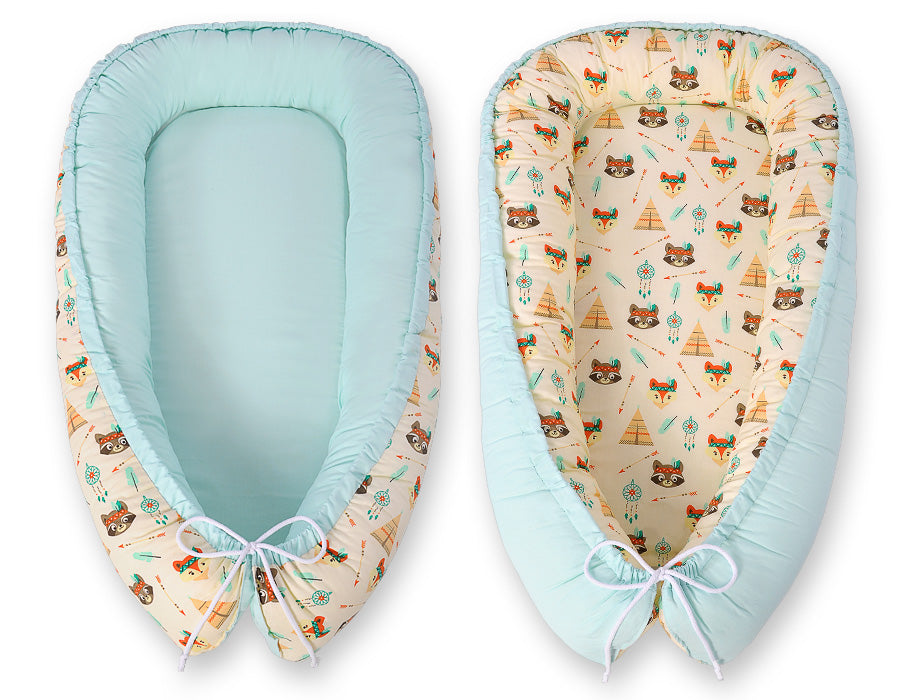 Baby nest double-sided Premium Cocoon for infants BOBONO- teepee cream