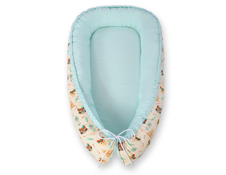 Baby nest double-sided Premium Cocoon for infants BOBONO- teepee cream