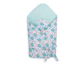Baby nest 2in1 with stiffening with bow - hedgehogs mint