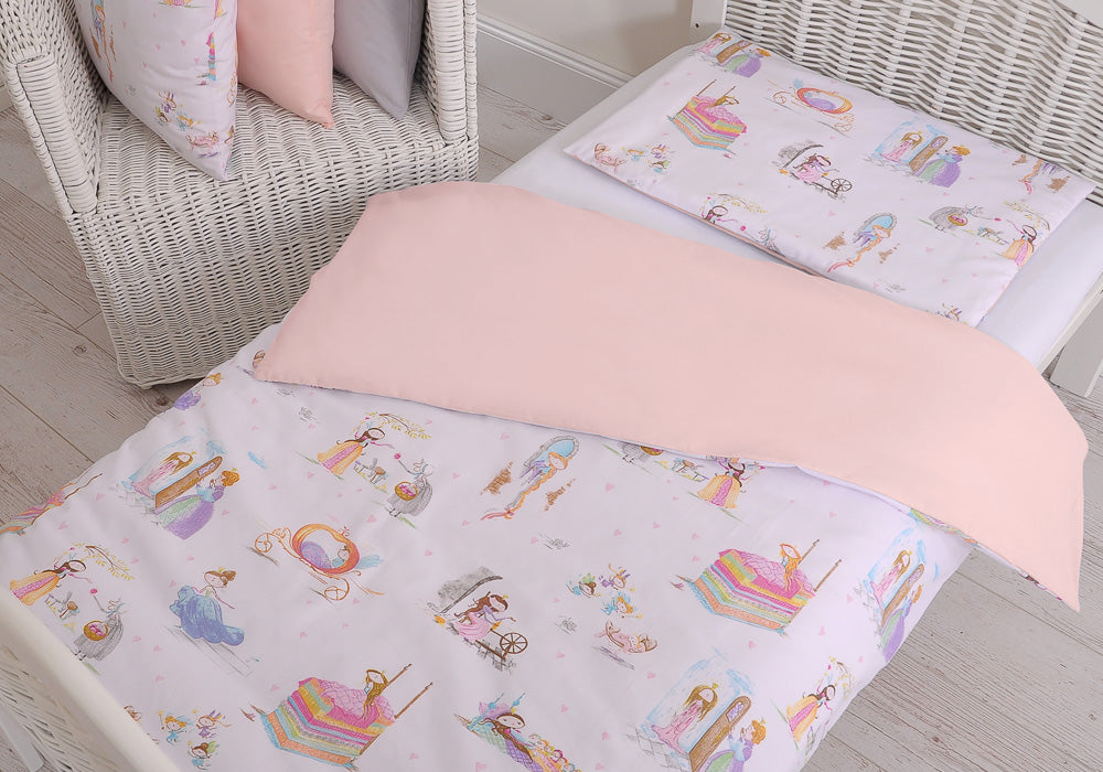 Baby cotton bedding set 2-pcs 140x200 Junior - fairy-tale princesses