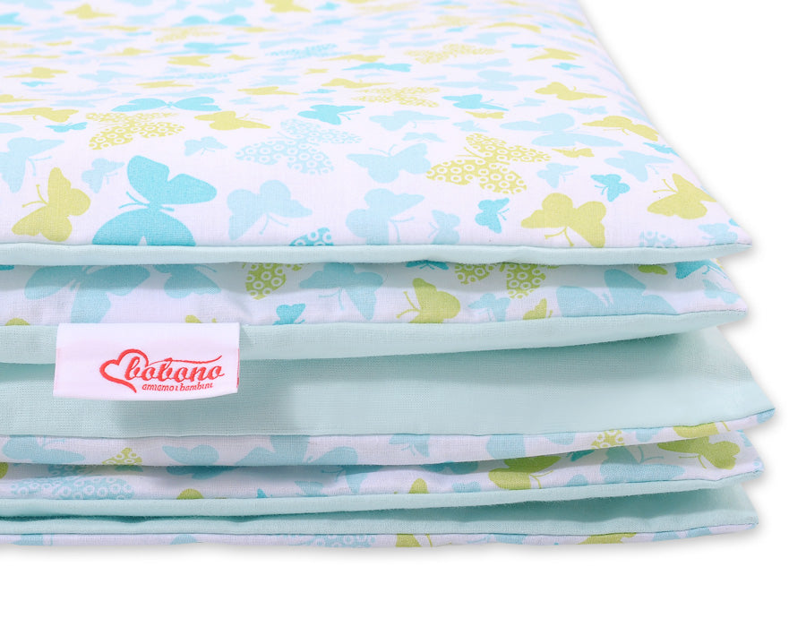 Baby cotton bedding set 2-pcs 140x200 Junior - blue butterflies