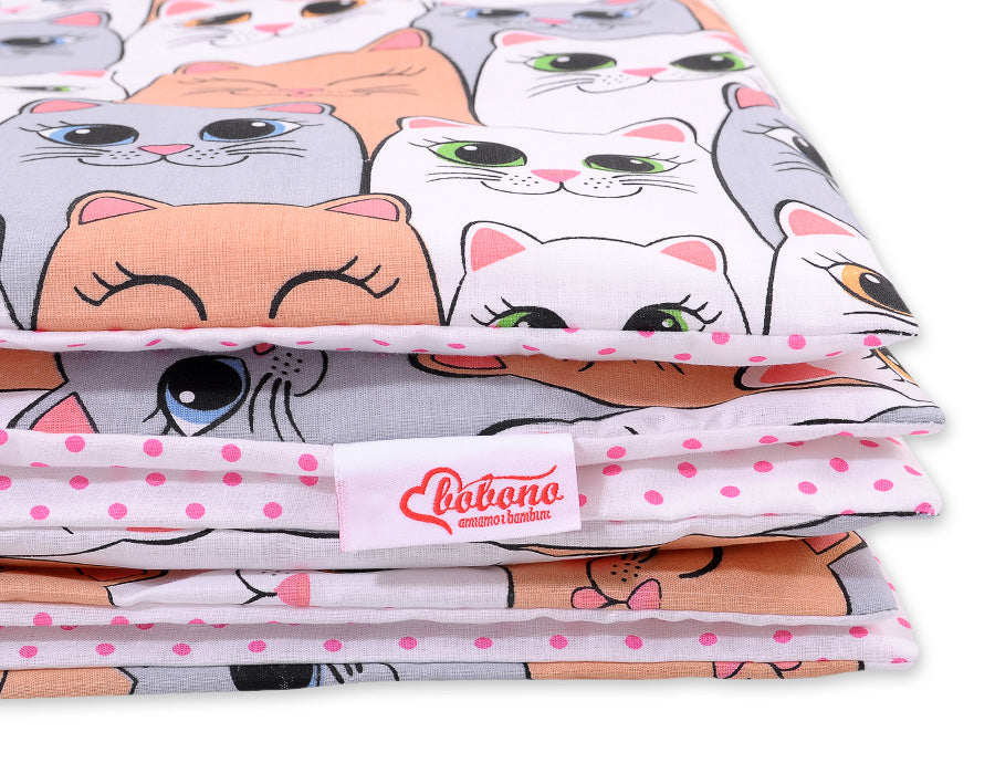 Bedding set 2pcs 100x135 cm- gray-pink cats
