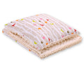 Set: Double-sided blanket minky + pillow- beige trees