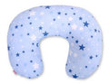 Breastfeeding Pillow Nursing Croissant Pillow, removable, Hands-Free Feeding - blue stars