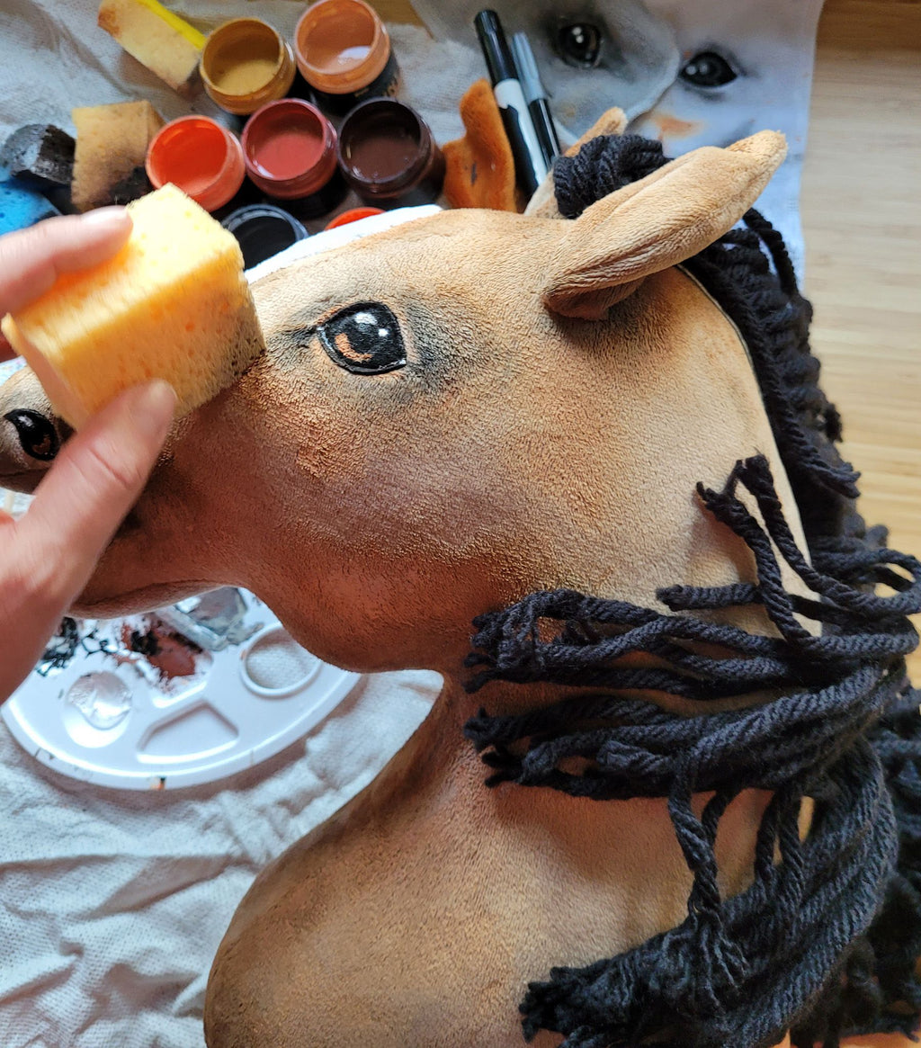 Horse on a stick Super Hobby Horse Premium - dark chestnut horse A3