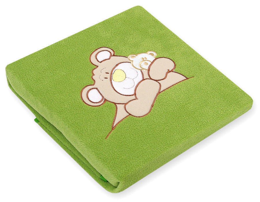 Polar fleece blanket for babies - Teddy Bear Barnaba green