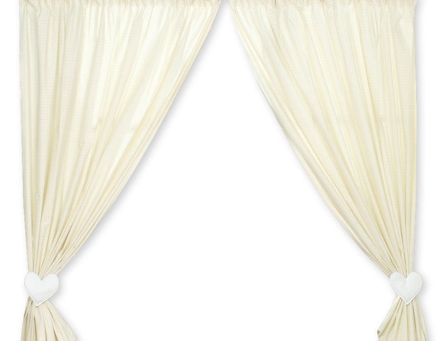 Curtains for baby room- Milo- Teddy Bear with heart white