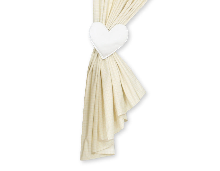 Curtains for baby room- Milo- Teddy Bear with heart white