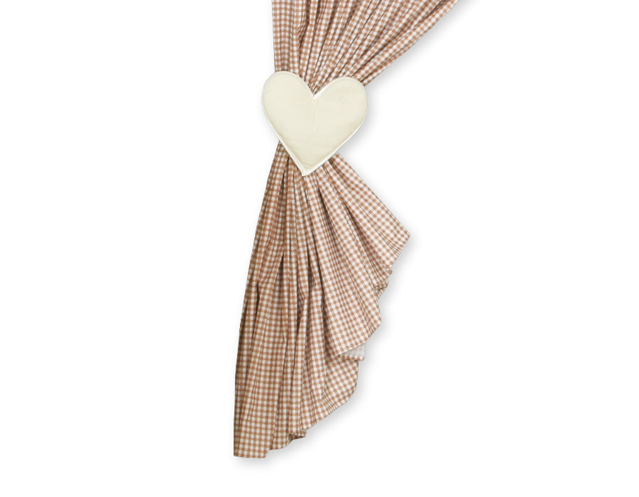 Curtains for baby room- Milo- Teddy Bear with heart brown