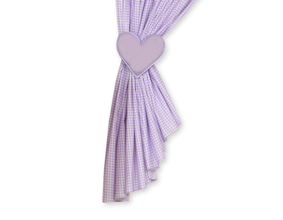 Curtains for baby room- Milo- Teddy Bear with heart lilac