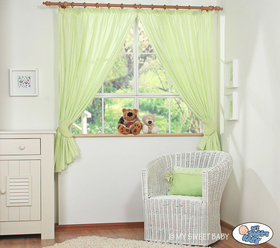 Curtains for baby room- Good night green