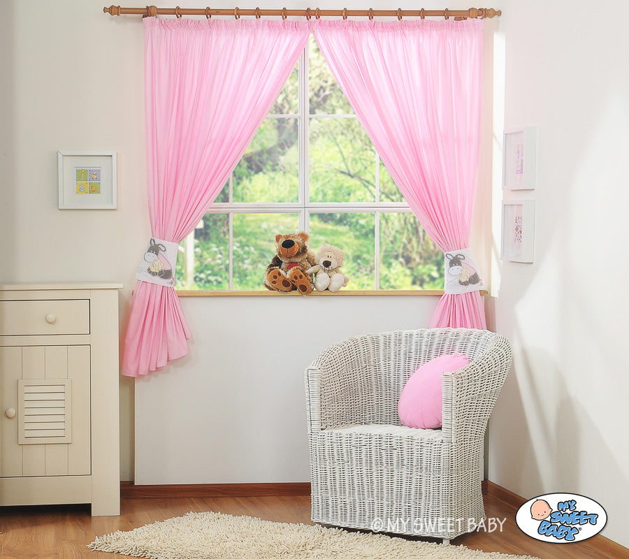 Curtains for baby room- Donkey Luca pink
