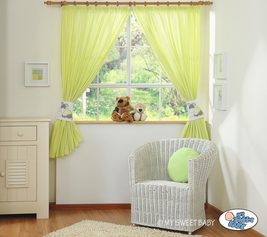 Curtains for baby room- Donkey Luca green