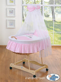 Moses Basket/Wicker drape crib- Donkey Luca pink