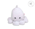 Cuddly octopus with rattle - white - smooth minky