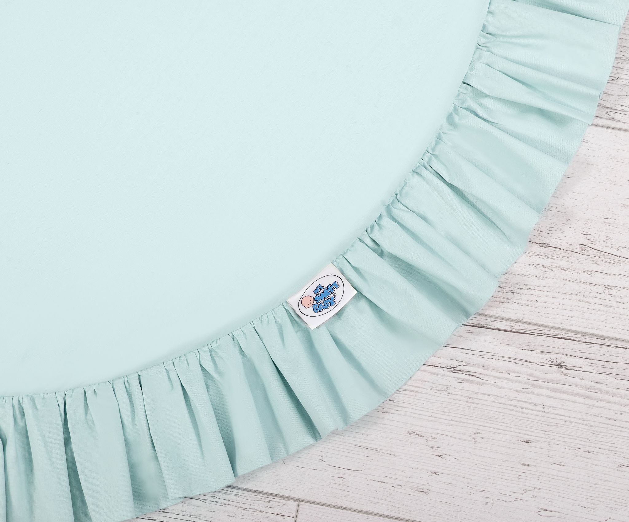 Set: Hanging baldachin for children's room cotton + Floor play mat + pillows- mint