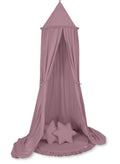 Set: Hanging baldachin for children's room cotton + Floor play mat + pillows - pastel violet