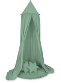 Set: Hanging baldachin for children's room cotton + Floor play mat + pillows - pastel green