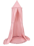 Set: Hanging baldachin for children's room cotton + Floor play mat- pastel pink