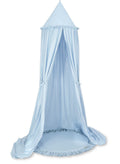 Set: Hanging baldachin for children's room cotton + Floor play mat - blue
