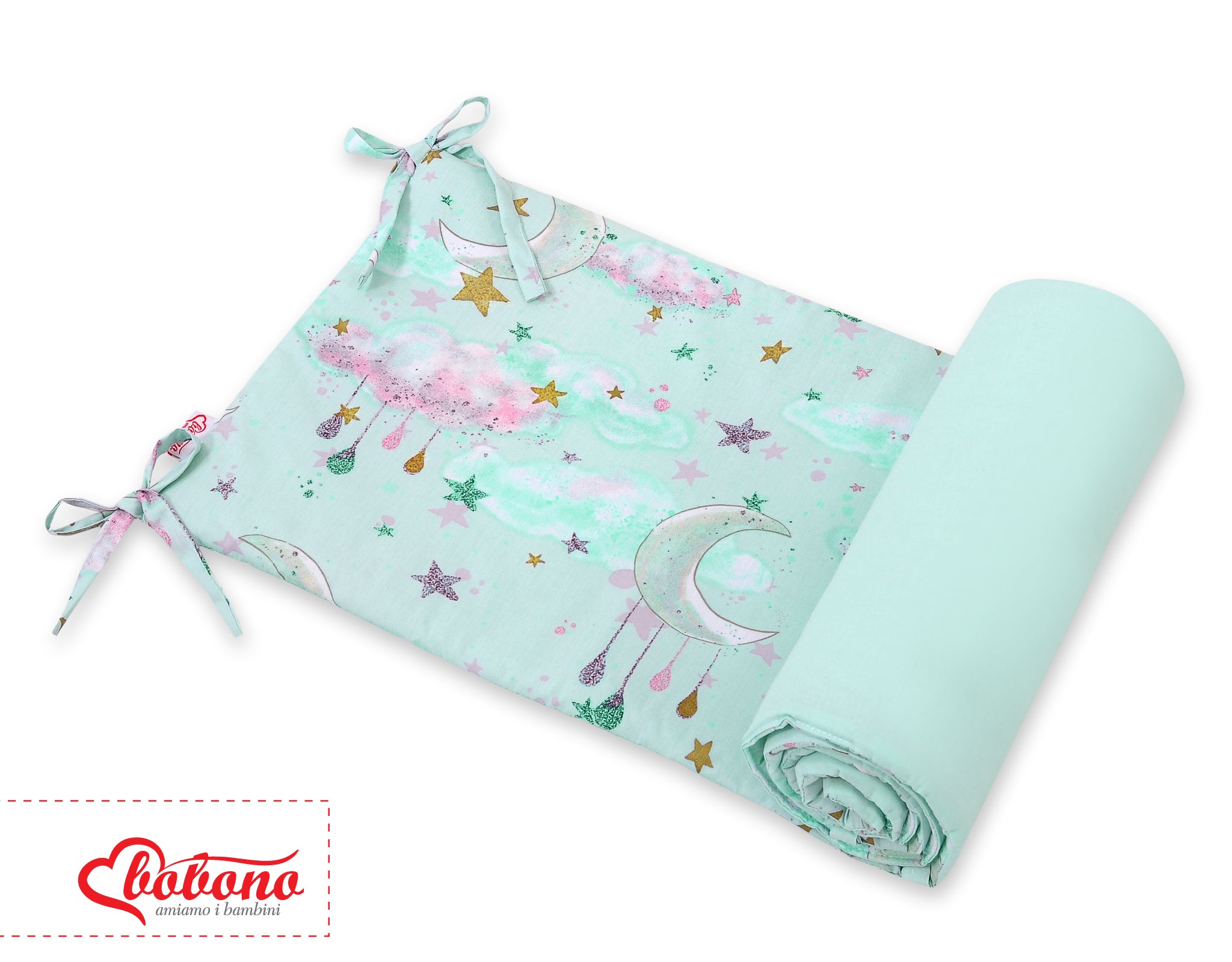 Universal bumper for cot - moons mint