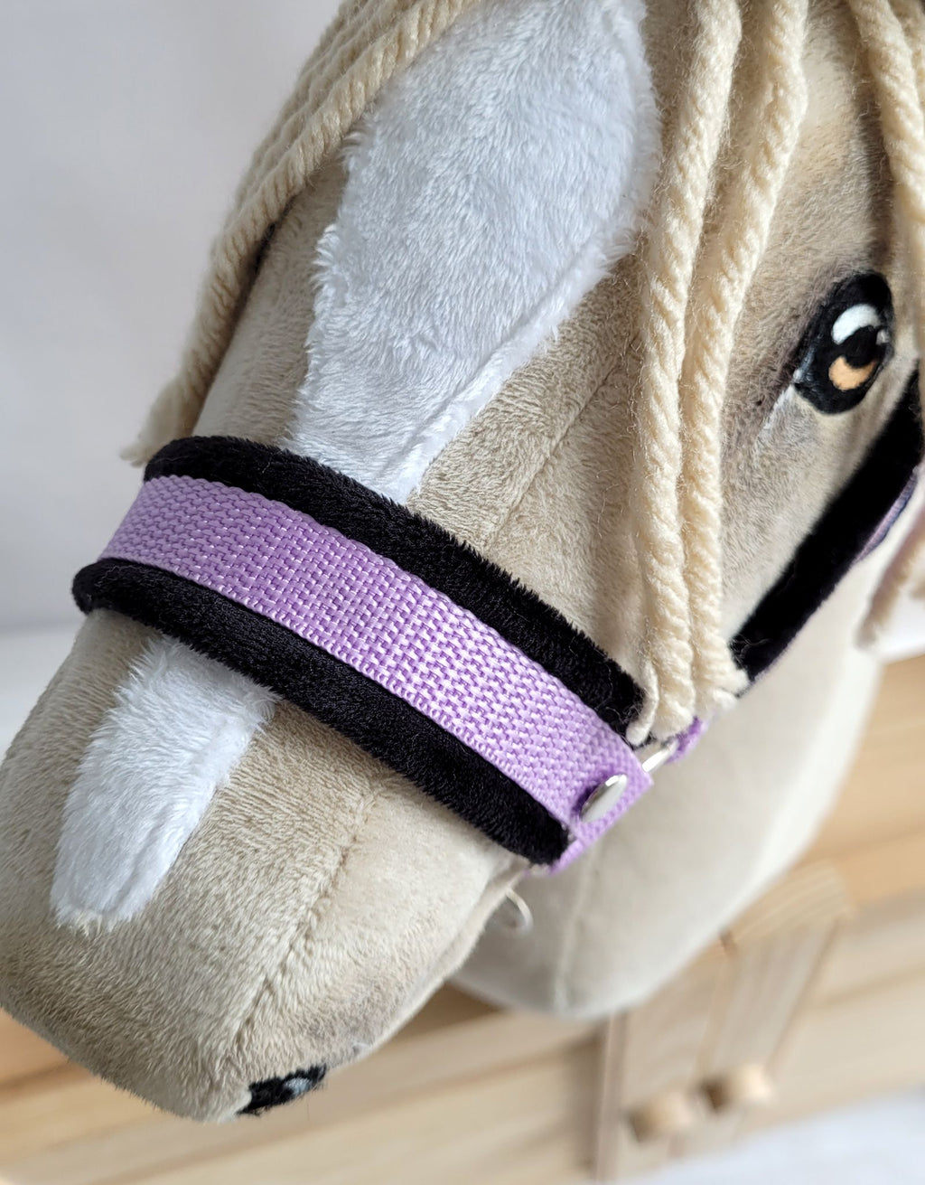 The adjustable halter for Hobby Horse A3 - purple with black furry