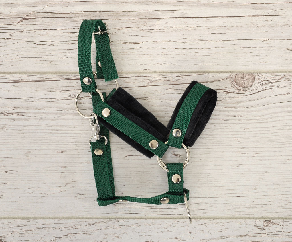The adjustable halter for Hobby Horse A3 - khaki with black furry
