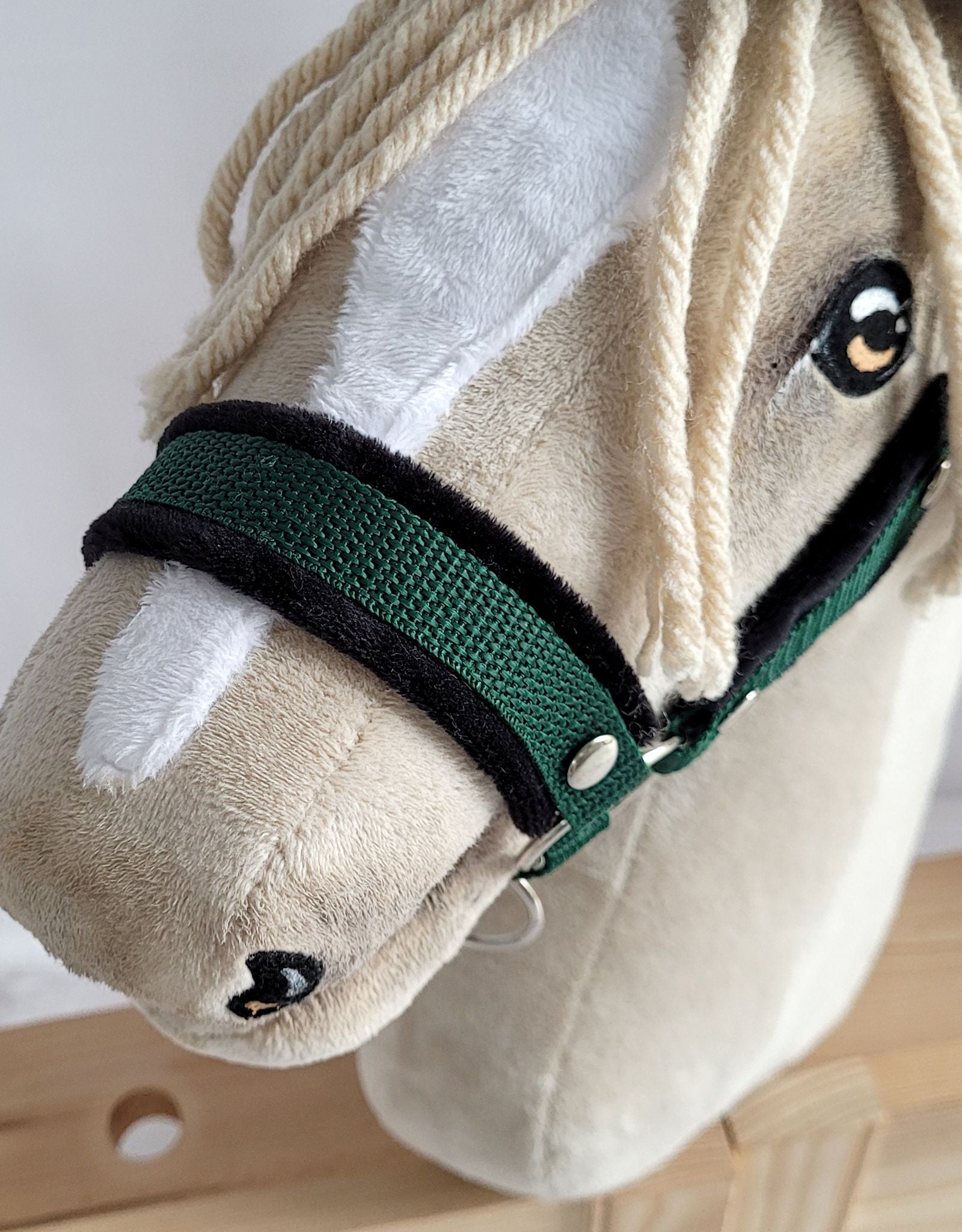 The adjustable halter for Hobby Horse A3 - khaki with black furry