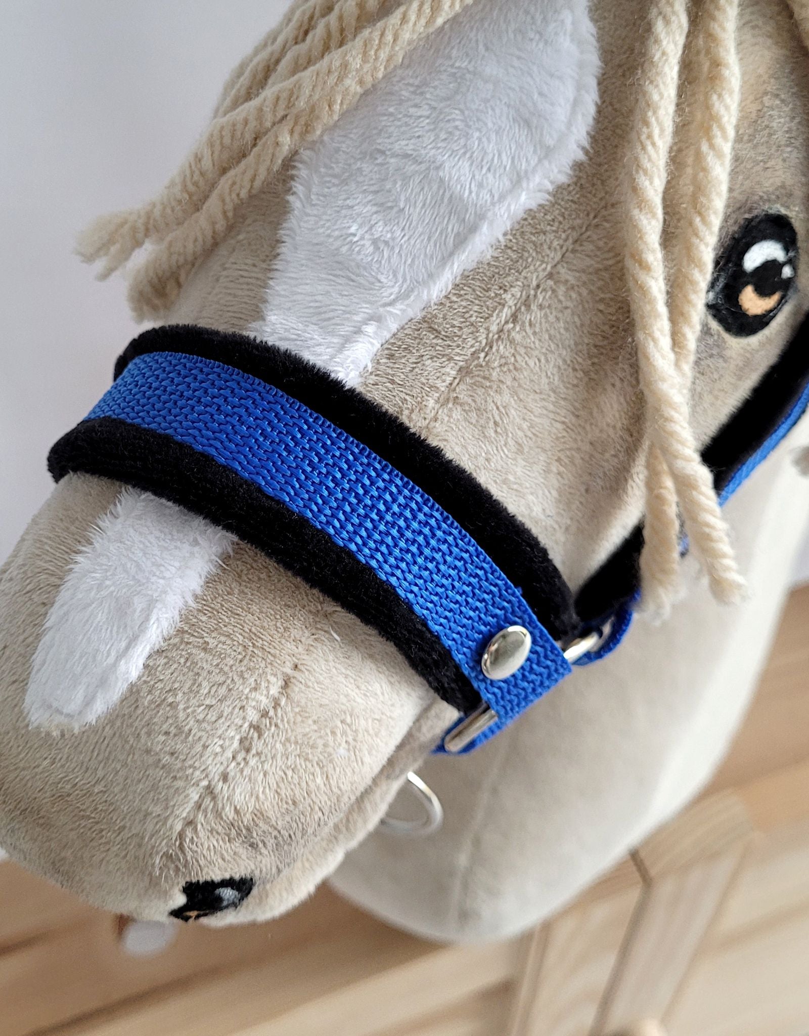 The adjustable halter for Hobby Horse A3 - blue with black furry