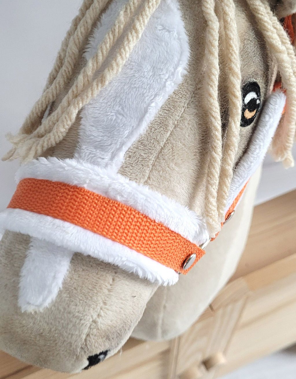 The adjustable halter for Hobby Horse A3 - orange with white furry