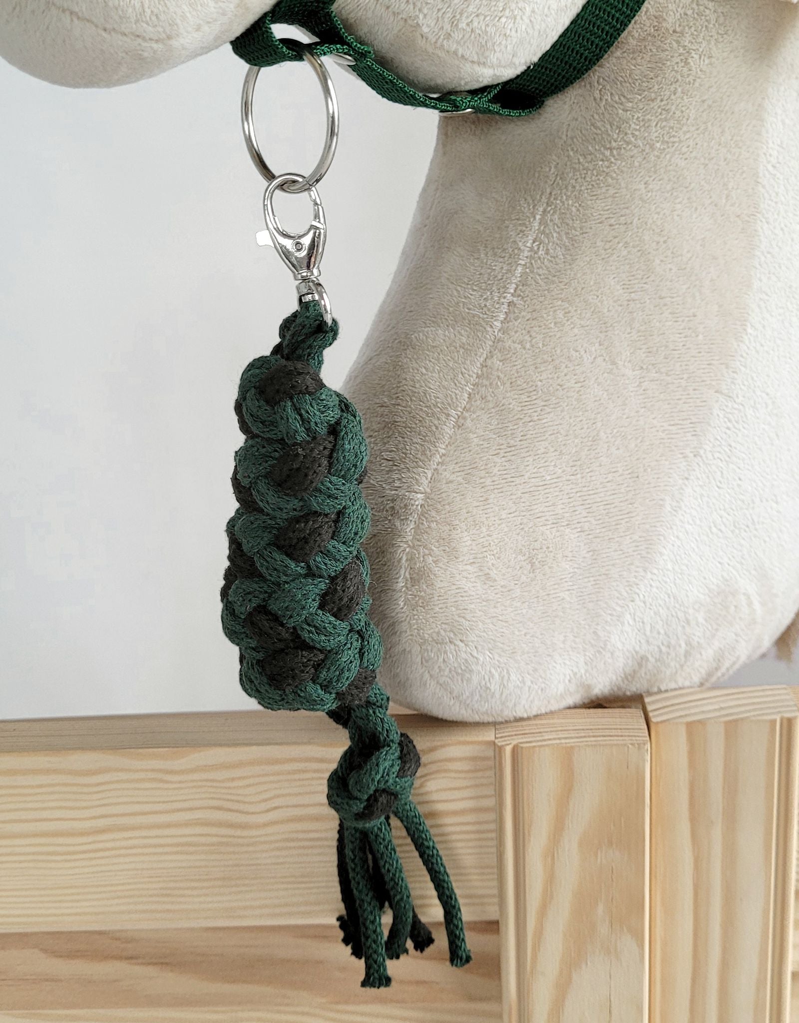 Tether for Hobby Horse made of double-twine cord - bottle green