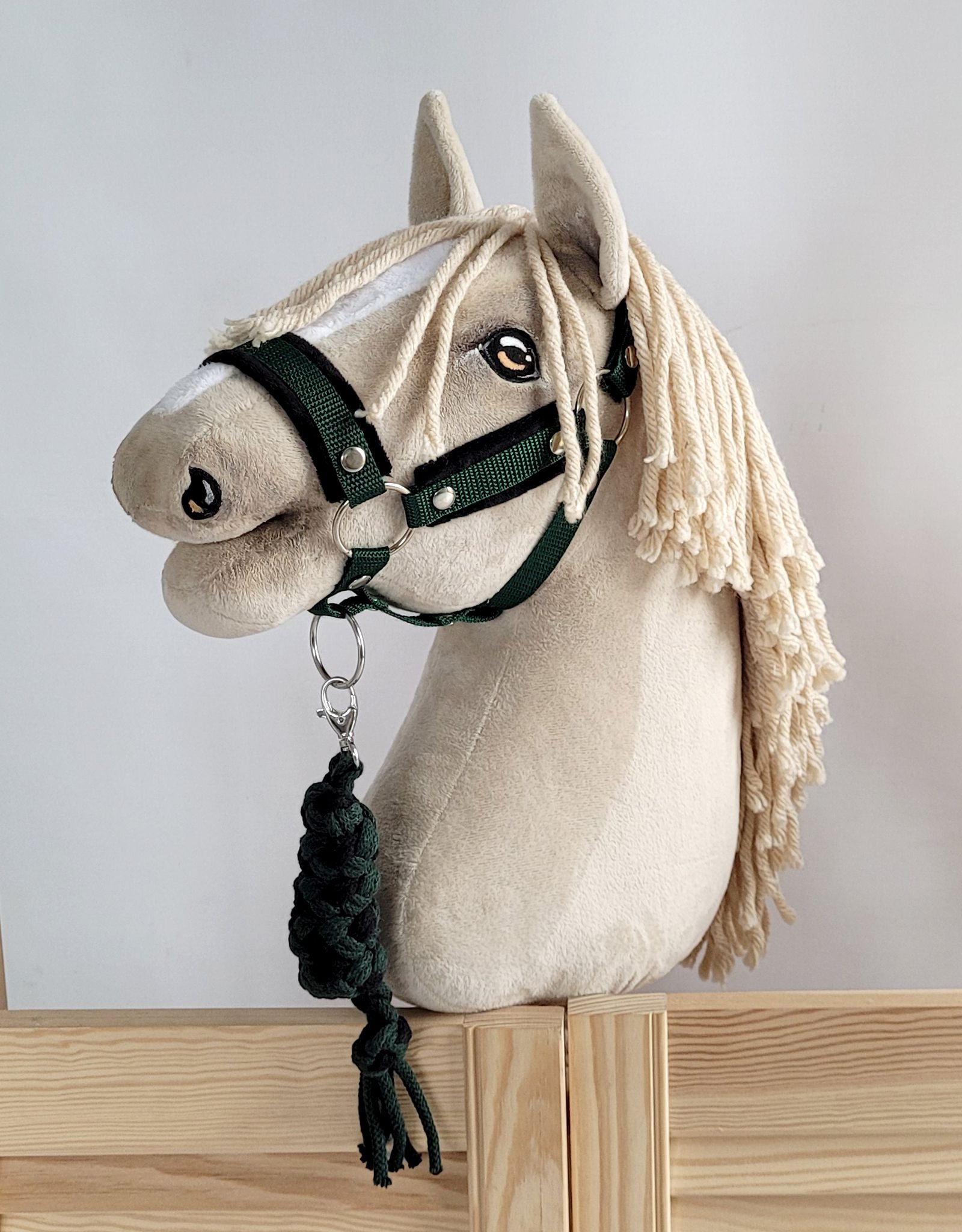 Tether for Hobby Horse made of double-twine cord - bottle green