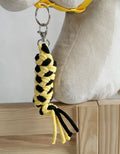 Tether for Hobby Horse made of double-twine cord - black-yellow