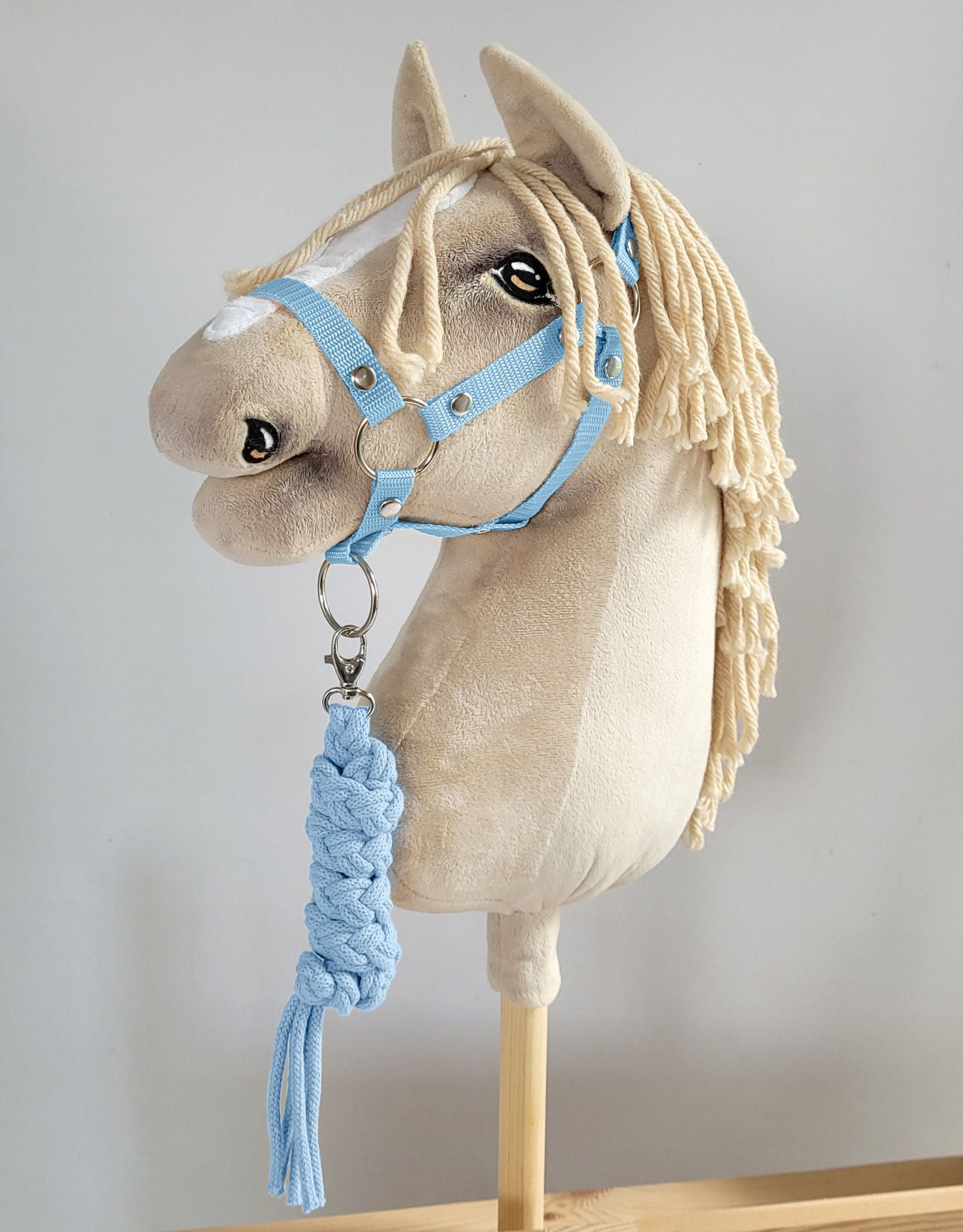 Tether for Hobby Horse made of double-twine cord - light blue