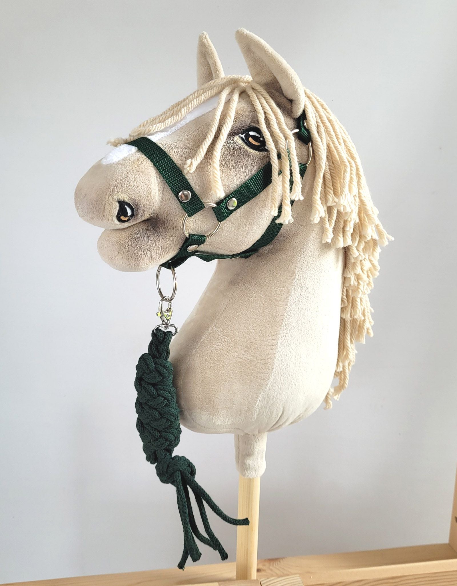 Tether for Hobby Horse made of double-twine cord - bottle green
