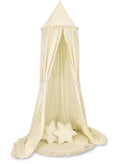 Set: Hanging baldachin for children's room cotton + Floor play mat + pillows - cream