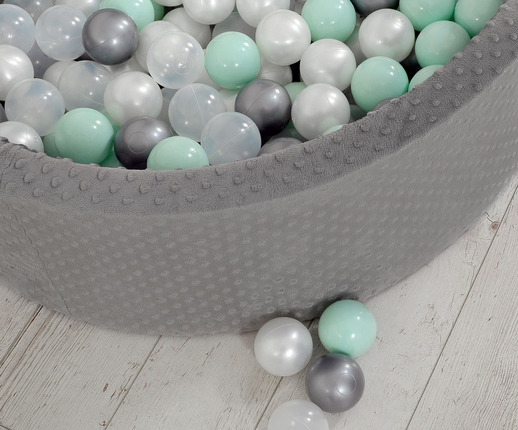 Ball-pit minky H-30 cm with balls 200pcs- dark gray