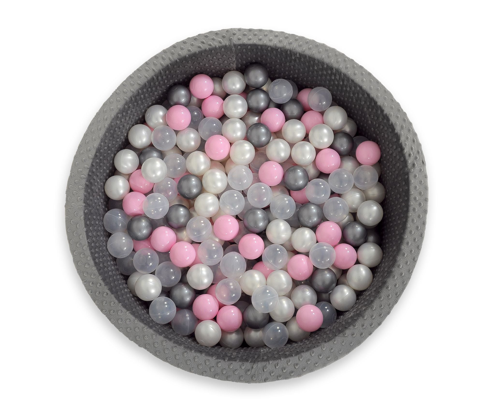 Ball-pit minky H-30 cm with balls 200pcs- dark gray