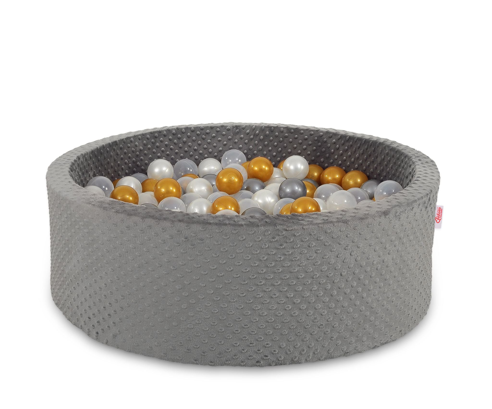 Ball-pit minky H-30 cm with balls 300pcs - dark grey