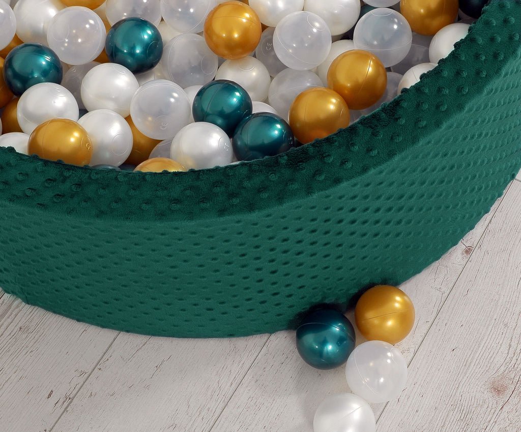 Ball-pit minky H-30 cm with balls 200pcs- bottle green
