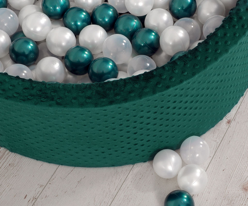 Ball-pit minky H-30 cm with balls 300pcs - bottle green