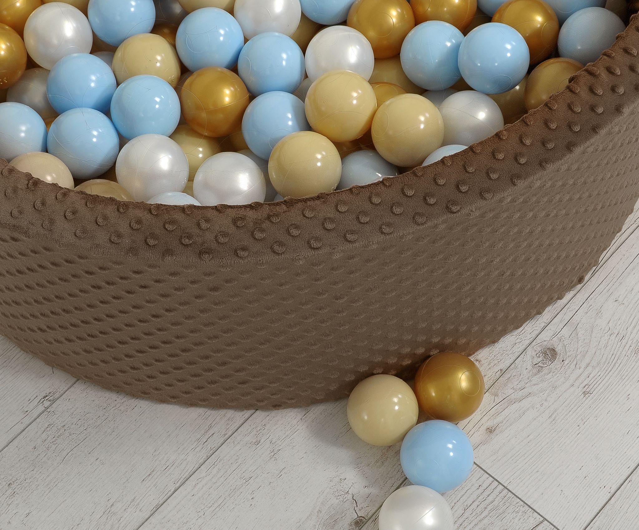 Ball-pit minky H-30 cm with balls 200pcs- chocolate