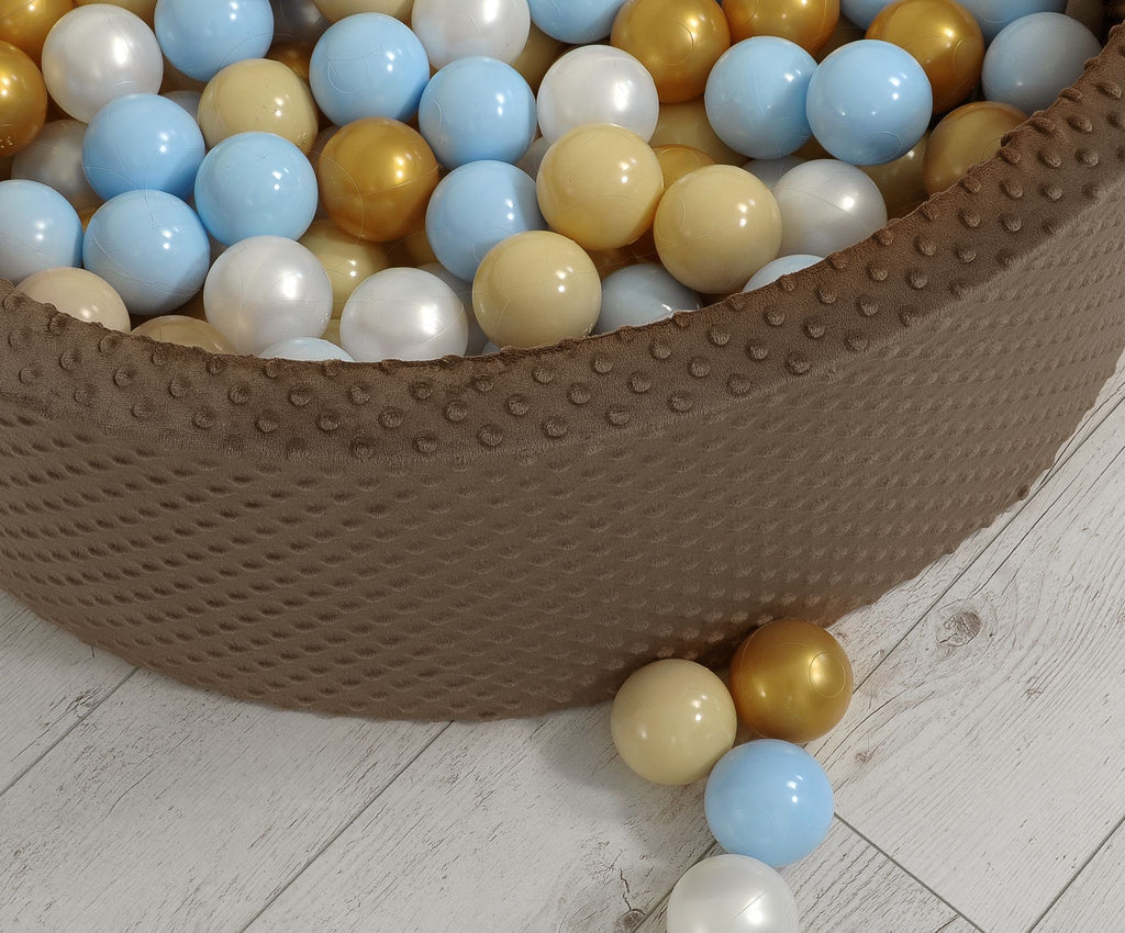 Ball-pit minky H-30 cm with balls 300pcs - chocolate