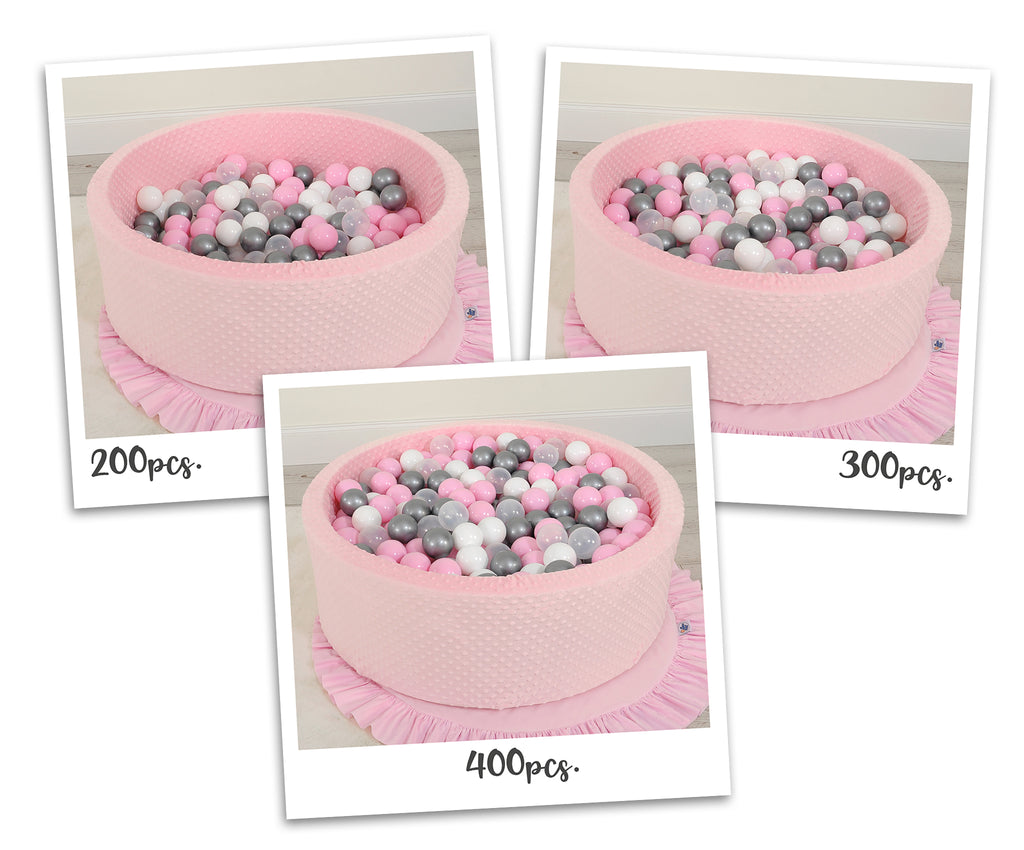 Ball-pit minky H-30 cm with balls 200pcs- pink