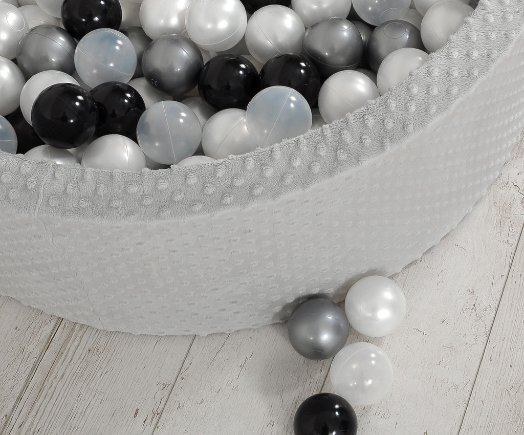 Ball-pit minky H-30 cm with balls 200pcs- gray