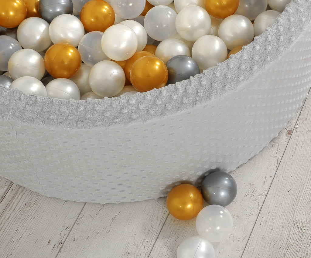 Ball-pit minky H-30 cm with balls 300pcs - grey
